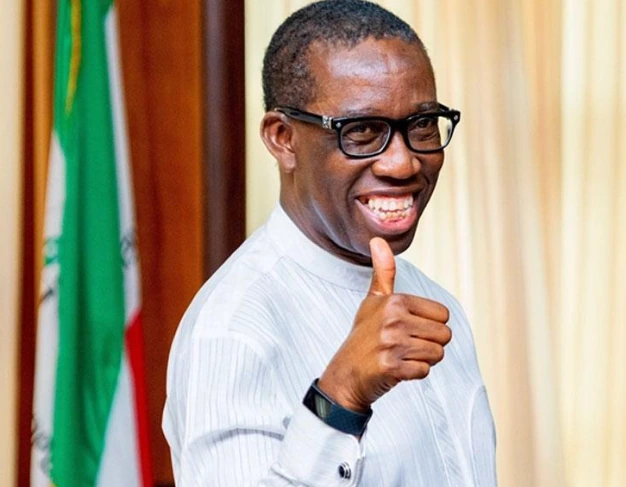 Ifeanyi Okowa appears during APC defection coverage in Delta politics.